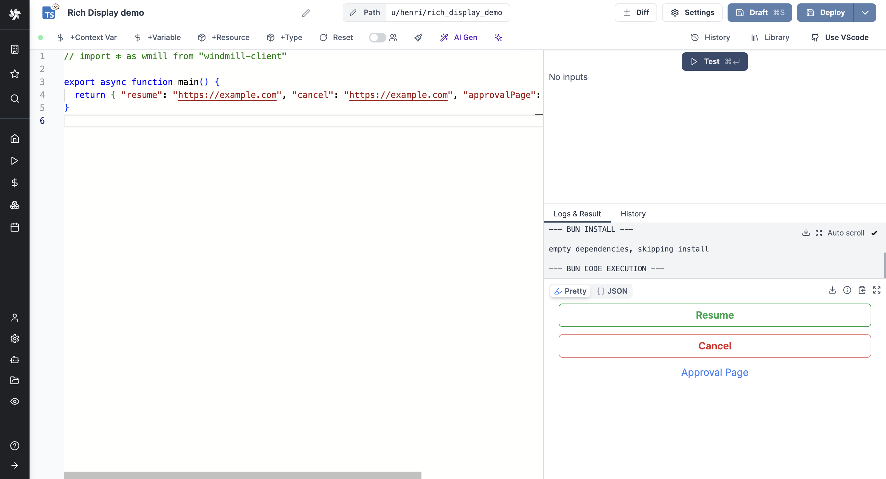 Rich display Resume Rich display Resume