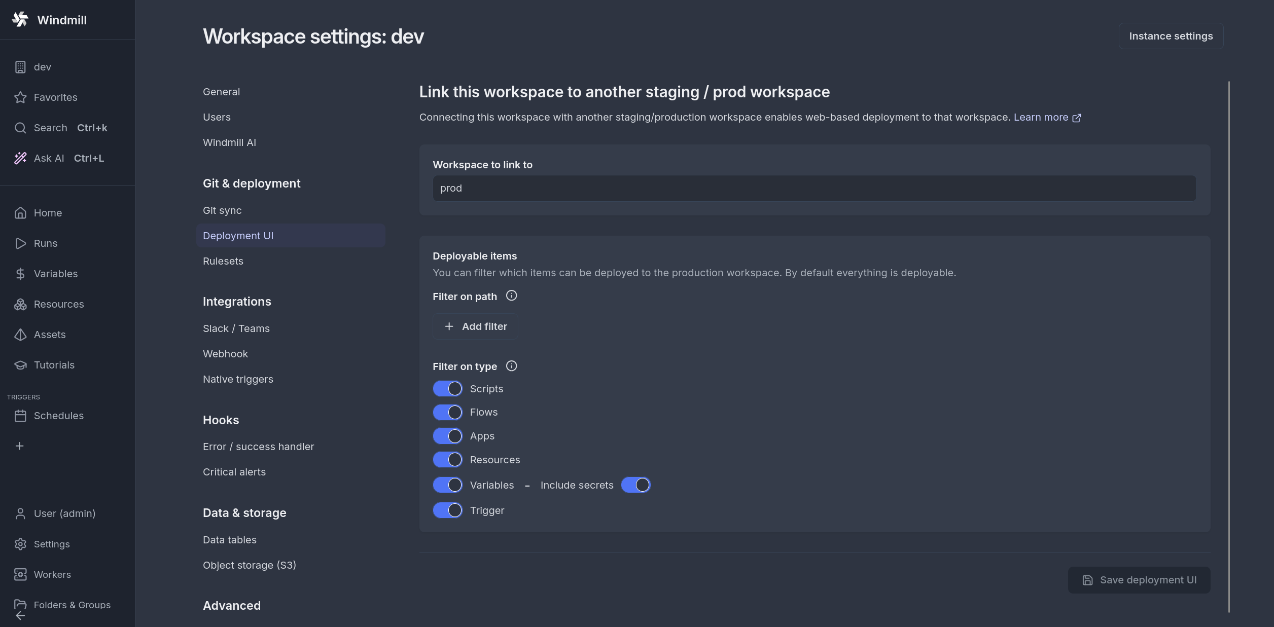 Link to a workspace Link to a workspace